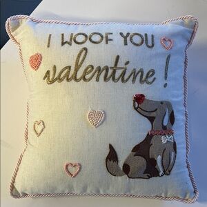 Pier 1 Valentine Dog Decorative Pillow